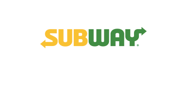 subway logo with the word sub in orange and the word  way in green
